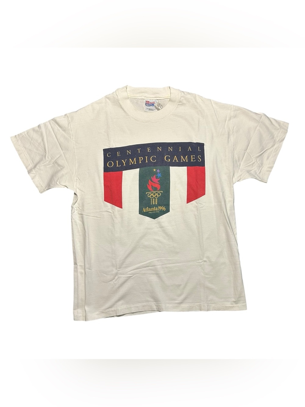 Vintage 1996 Hanes Atlanta Centennial Olympic Games XXVI Graphic T-Shirt USA L